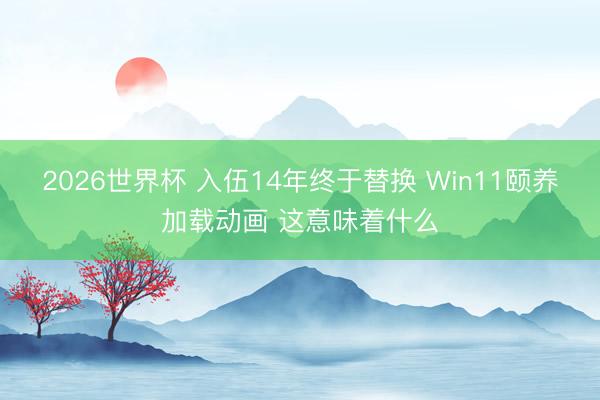 2026世界杯 入伍14年终于替换 Win11颐养加载动画 这意味着什么